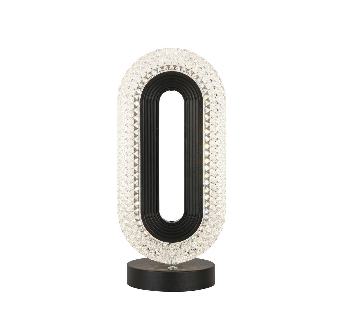 LED-Tischleuchte Hibo Schwarz/Transparent max. 3 W - Transparent/Schwarz, Modern, Kunststoff (12/26/9,8cm) - Modern Living