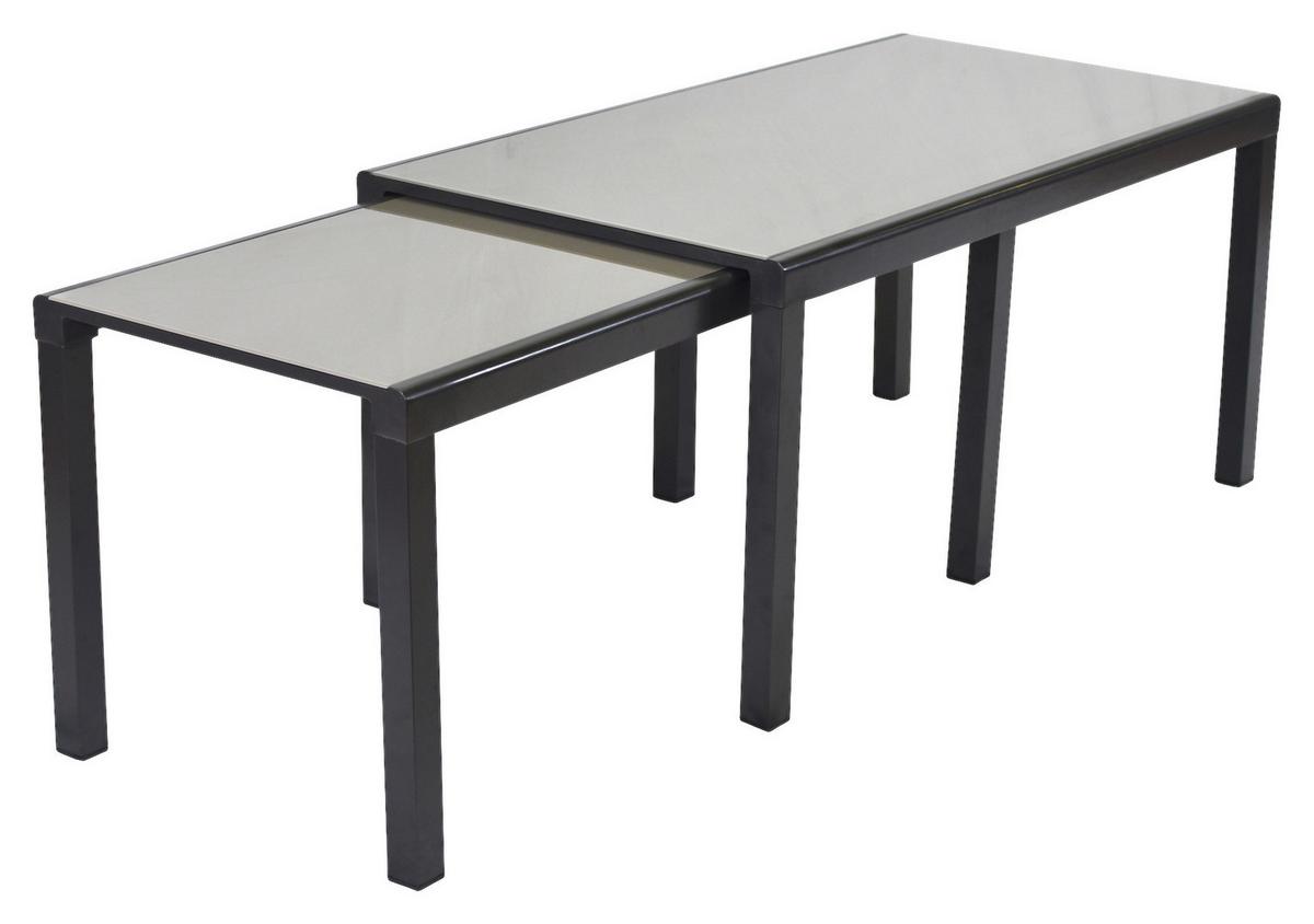 Vrtna Miza Flex, Raztegljiva 160-320x90cm - barve grafita, Moderno, kovina/steklo (160-320/90/78cm) - Gardenson