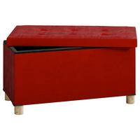 Truhenbank Sizos L Rot mit Stauraum - Rot/Braun, MODERN, Holzwerkstoff/Textil (76/40/38cm) - MID.YOU