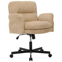 Drehstuhl Leni Beige/Schwarz Cord - Beige/Schwarz, Design, Holz/Kunststoff (72/89/99/67cm) - Mömax