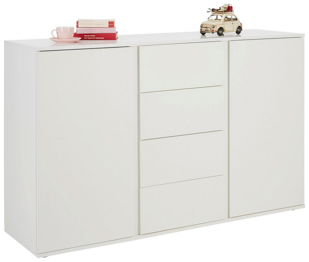 Sideboard Bianco in Weiß - Silberfarben/Weiß, MODERN, Holzwerkstoff/Kunststoff (150/95/43cm) - Mömax
