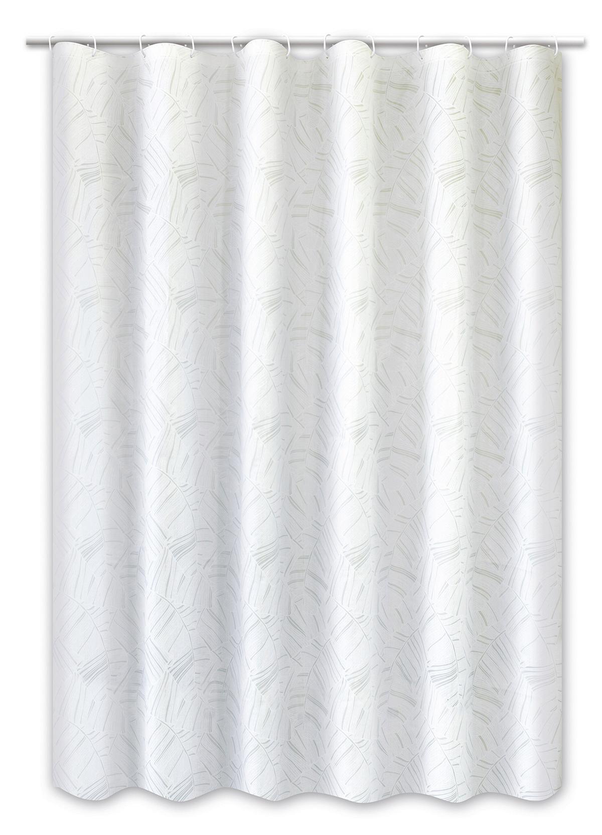 Zuhanyfüggöny Palm Leaf - fehér, műanyag (180/200cm)