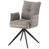 STOL MED ARMSTÖD MAYA - ljusgrå/grå, Modern, metall/textil (59/89/65cm) - Premium Living