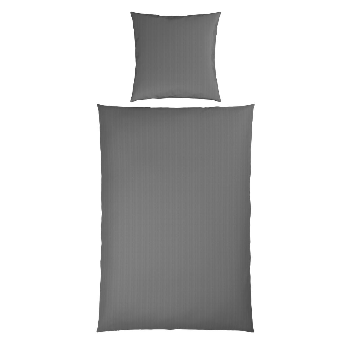 Bettwäsche Dobby Raute Grau ca. 135x200cm - Grau, Textil (135/200cm) - Mömax