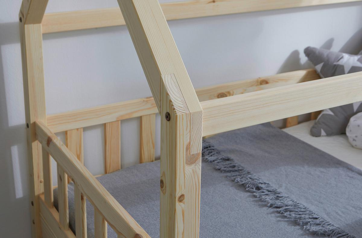 Hausbett Kay ca. 80x160 cm Kiefer Natur - Naturfarben, MODERN, Holz/Textil (80/160cm) - MID.YOU