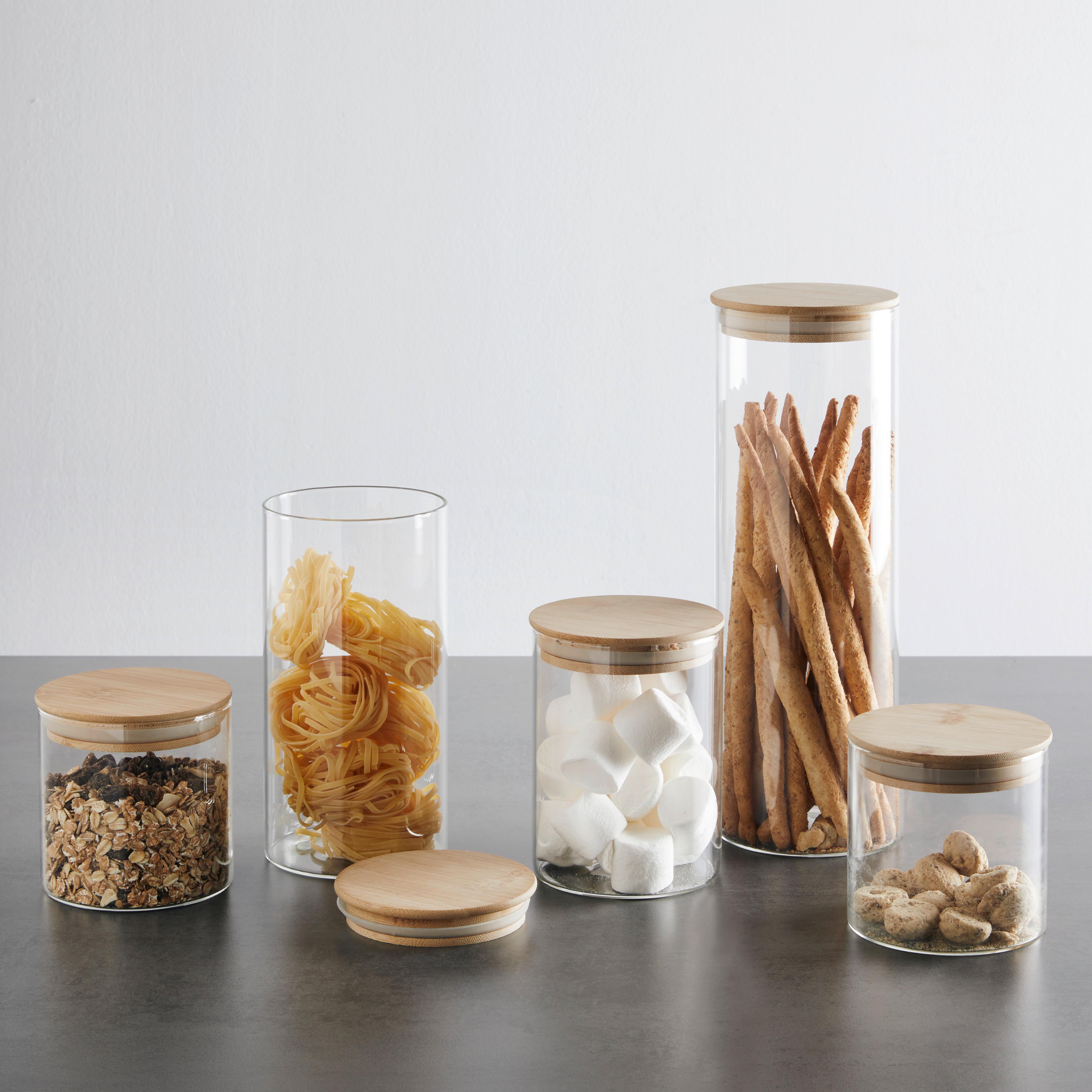 FÖRVARINGSBURK HEDVIG - 1L -AKT- - naturfärgad, trä/glas (10/13,5cm) - Zandiara