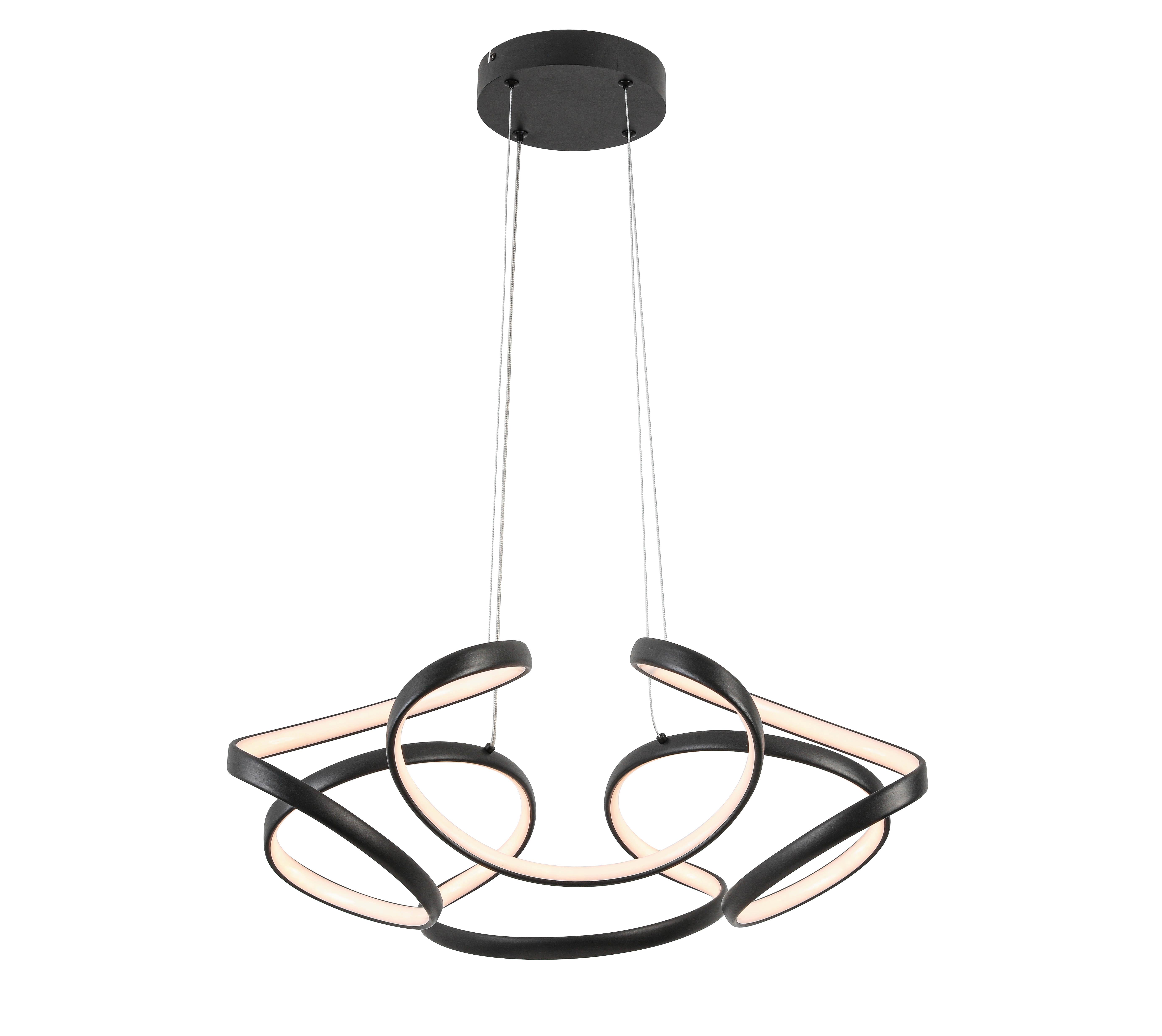 LAMPA WISZĄCA LED ELIO *SBN*SH* - czarny, Design, tworzywo sztuczne/metal (60/120cm) - Novel