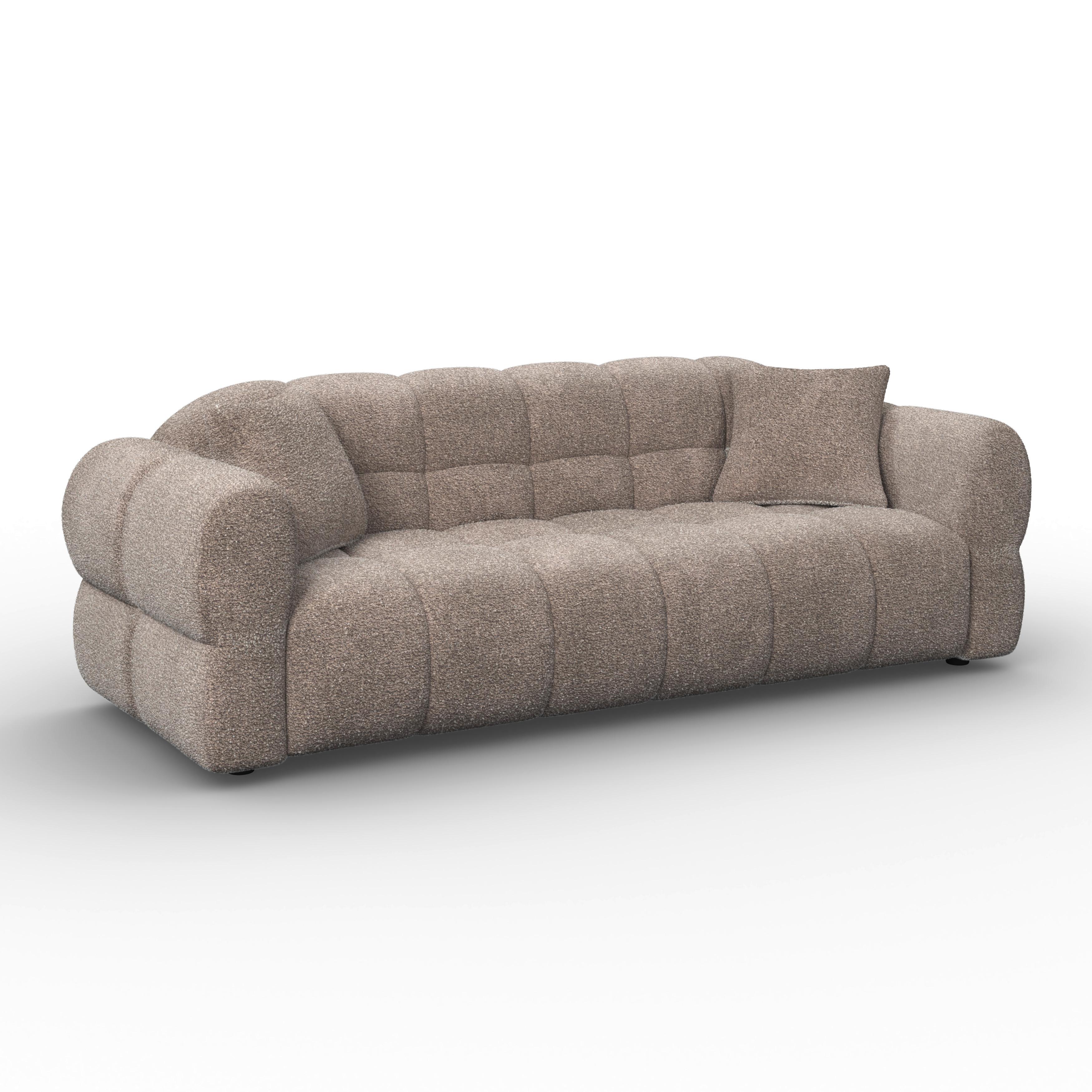 SOFFA MARIE - brun/svart, Modern, trä/textil (232/77/90cm) - Bessagi Home