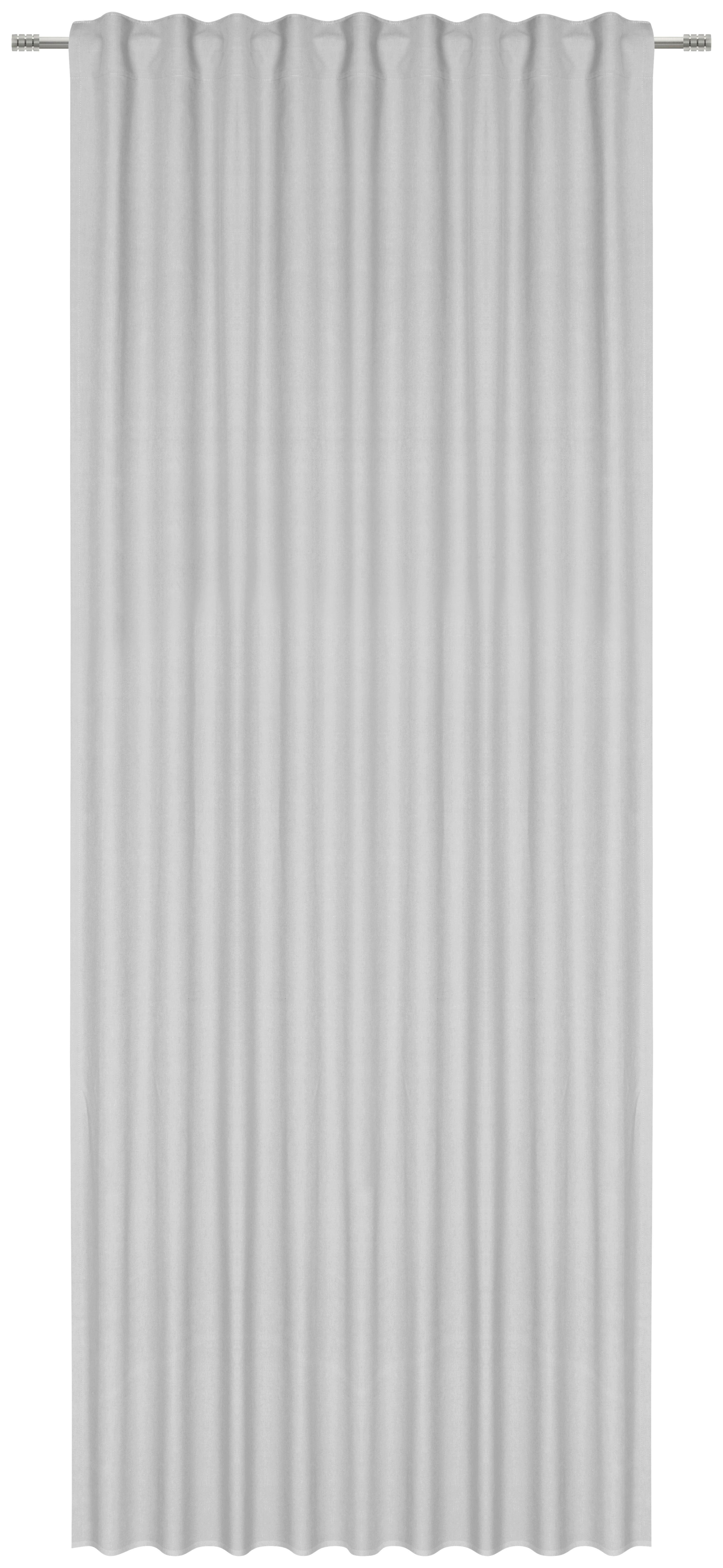 ZASŁONA GOTOWA MERLE - kolor srebrny/szary, Basics, tkanina (140/255cm) - Bio:Vio