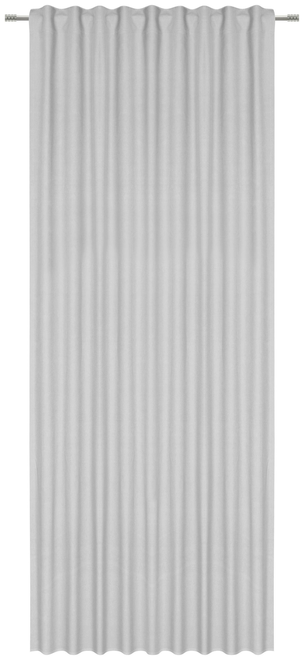 ZASŁONA GOTOWA MERLE - kolor srebrny/szary, Basics, tkanina (140/255cm) - Bio:Vio