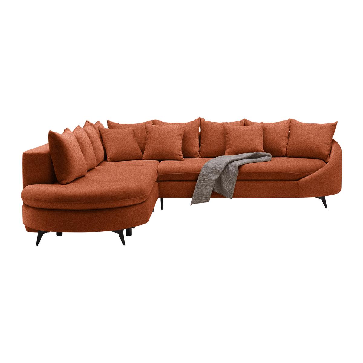 Ecksofa Axel Rostfarben - Rostfarben/Schwarz, MODERN, Textil/Metall (250/87/291cm) - Mömax