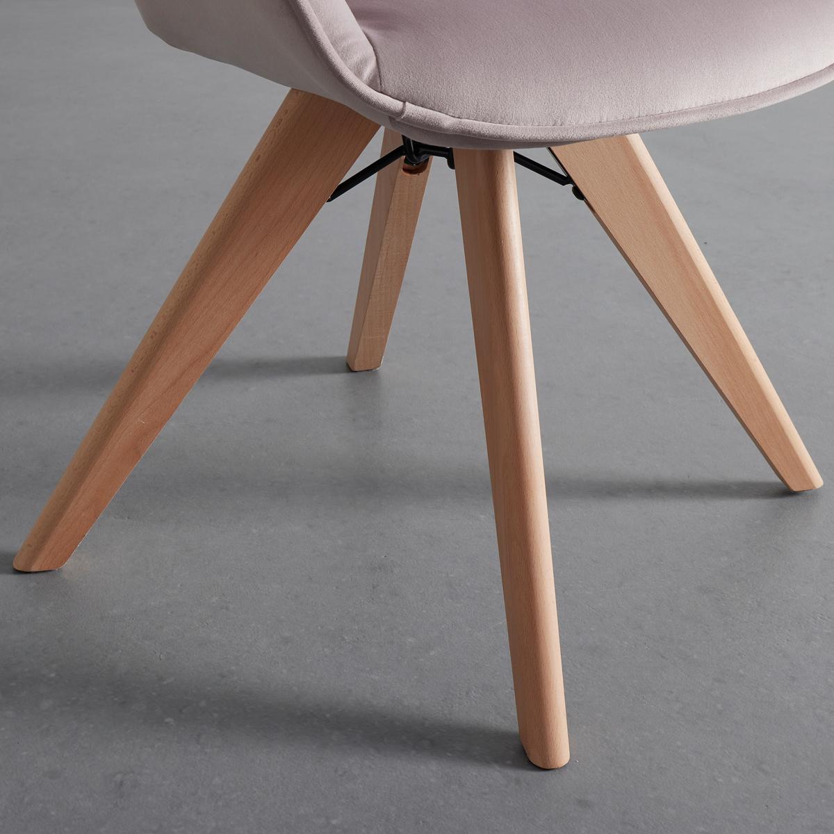 KRZESŁO Z PODŁOKIETNIKAMI LUAN - różowy/kolor bukowy, Modern, metal/drewno (60/84/60,5 cmcm) - Bessagi Home