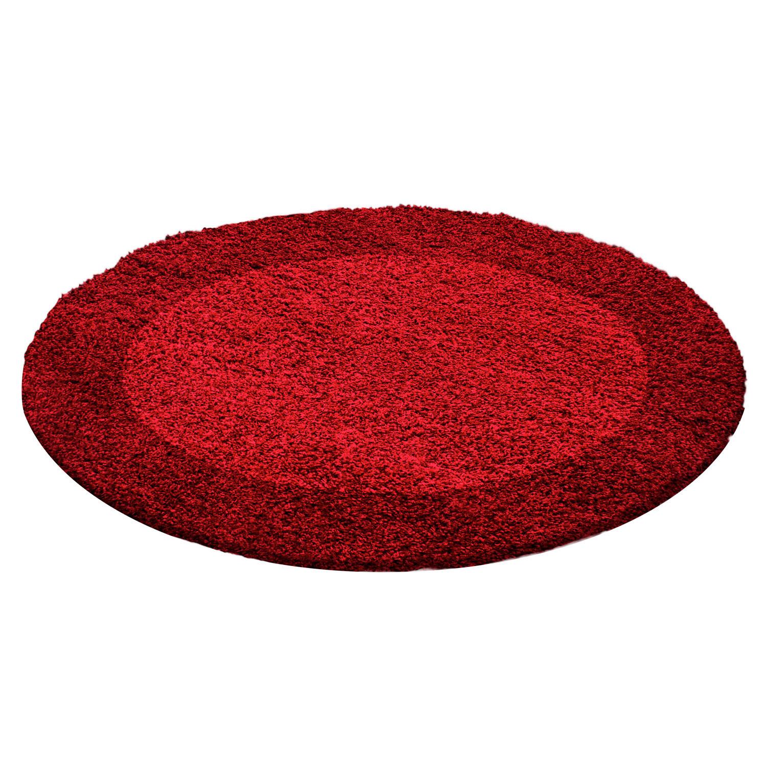 Preproga Z Visokim Florom Life, Rdeča, 120cm - rdeča/svetlo rdeča, Konvencionalno, tekstil (120cm) - Novel