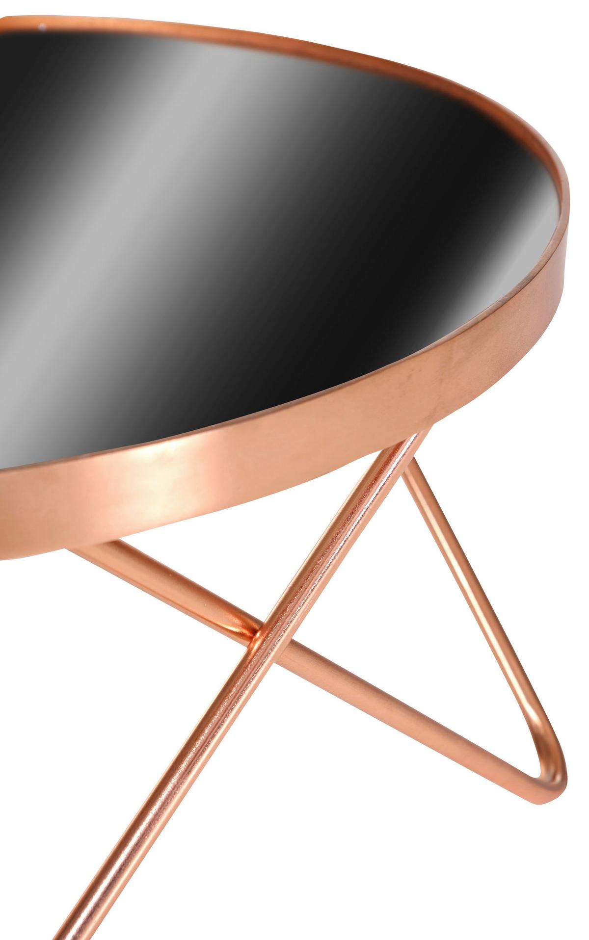 STOLIK KAWOWY MODA - kolor miedziany, Konventionell, metal/szkło (70/40/40cm) - Livetastic