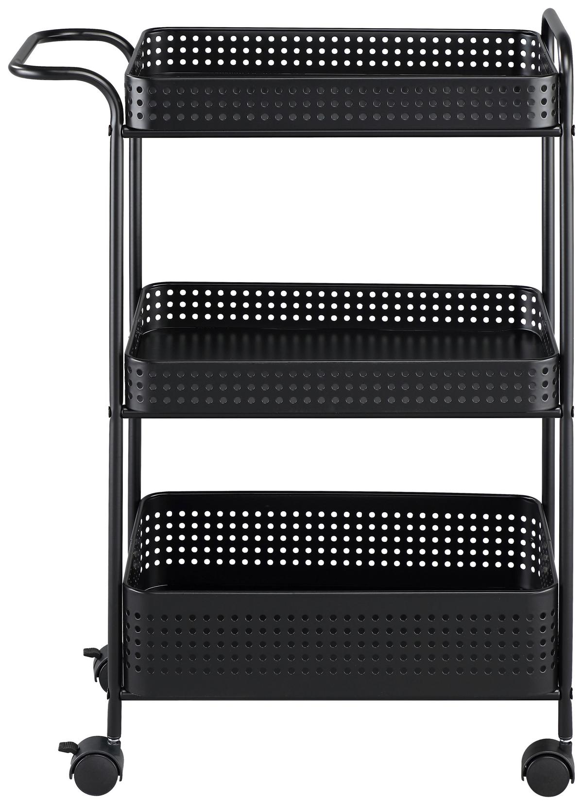 Servirni Voziček Badi, Črna - črna, Trend, kovina/umetna masa (52/72/28cm)