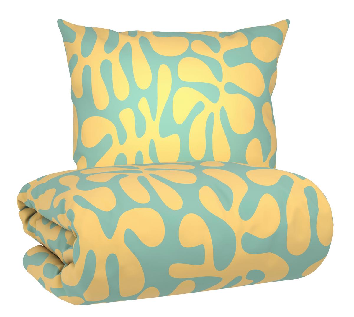 Bettwäsche Deno Gelb/Hellblau ca. 135x200cm - Gelb/Hellblau, Textil (135/200cm) - Mömax