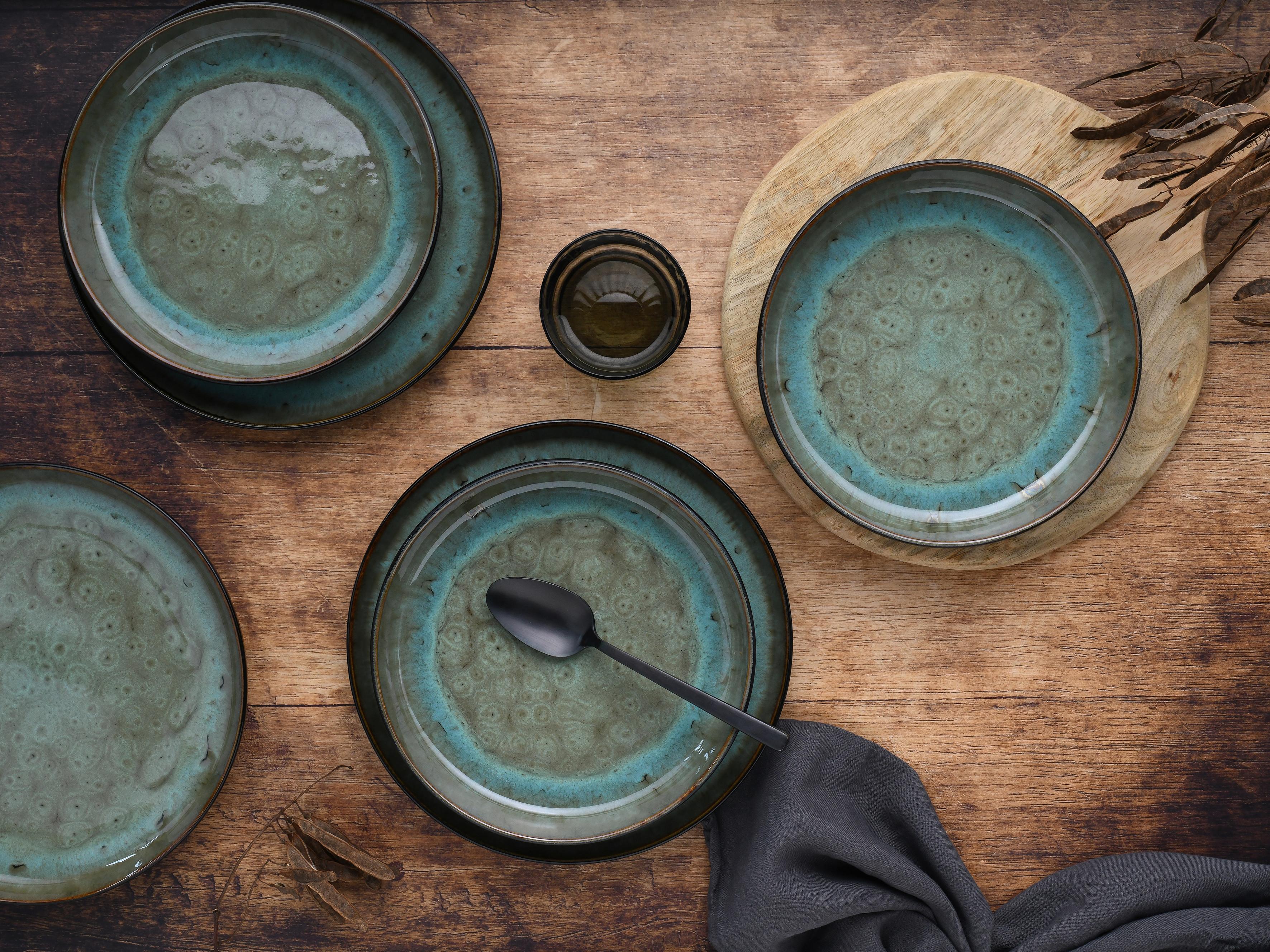 Jedilni Servis Nordic Fjord Green, 12-Delni - zelena, Trend, keramika - Creatable