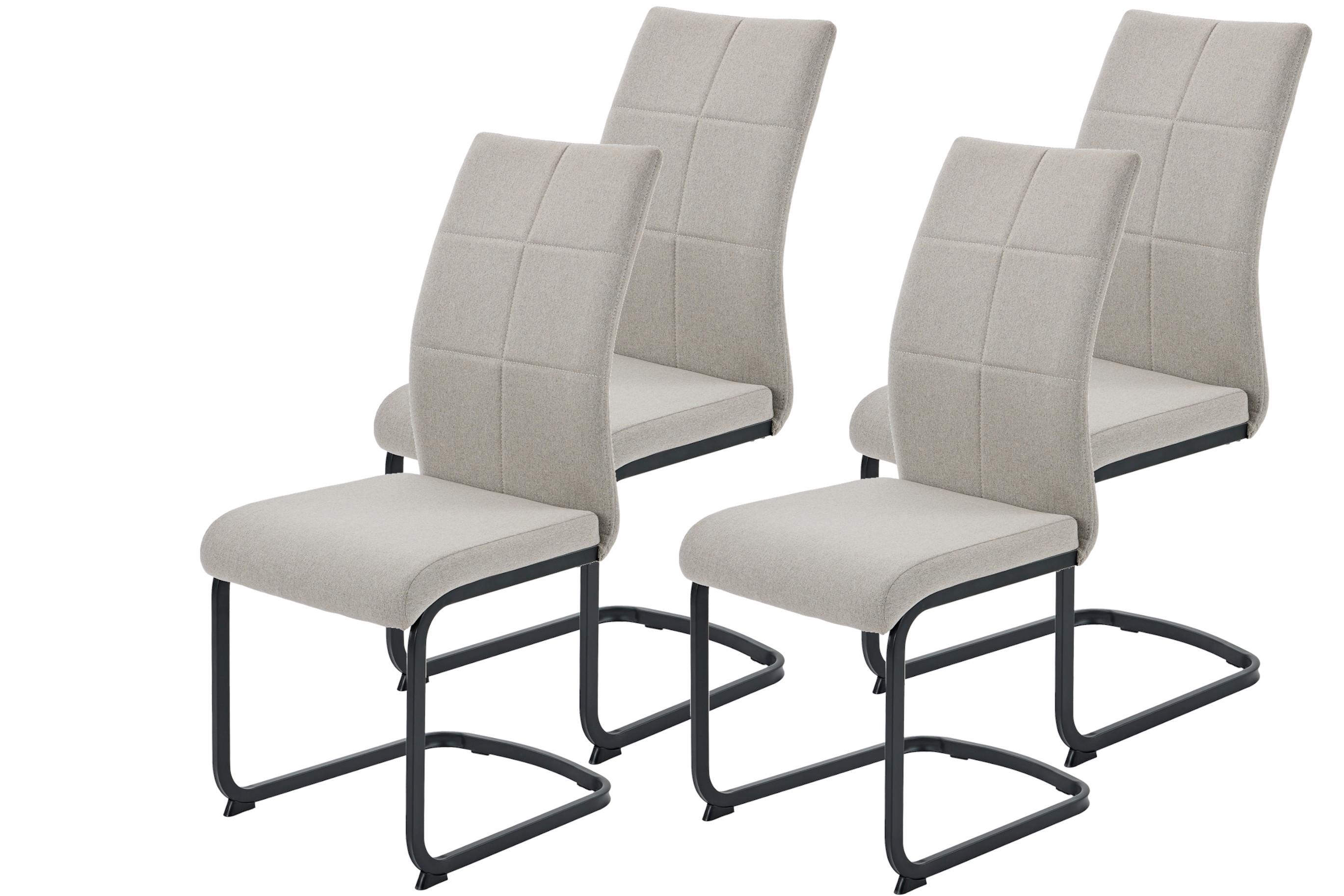 SCHWINGSTUHL-SET TURIN S 4ER-SET - Schlammfarben/Schwarz, MODERN, Textil/Metall (43/98/60cm) - MID.YOU