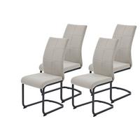 SCHWINGSTUHL-SET TURIN S 4ER-SET - Schlammfarben/Schwarz, MODERN, Textil/Metall (43/98/60cm) - MID.YOU