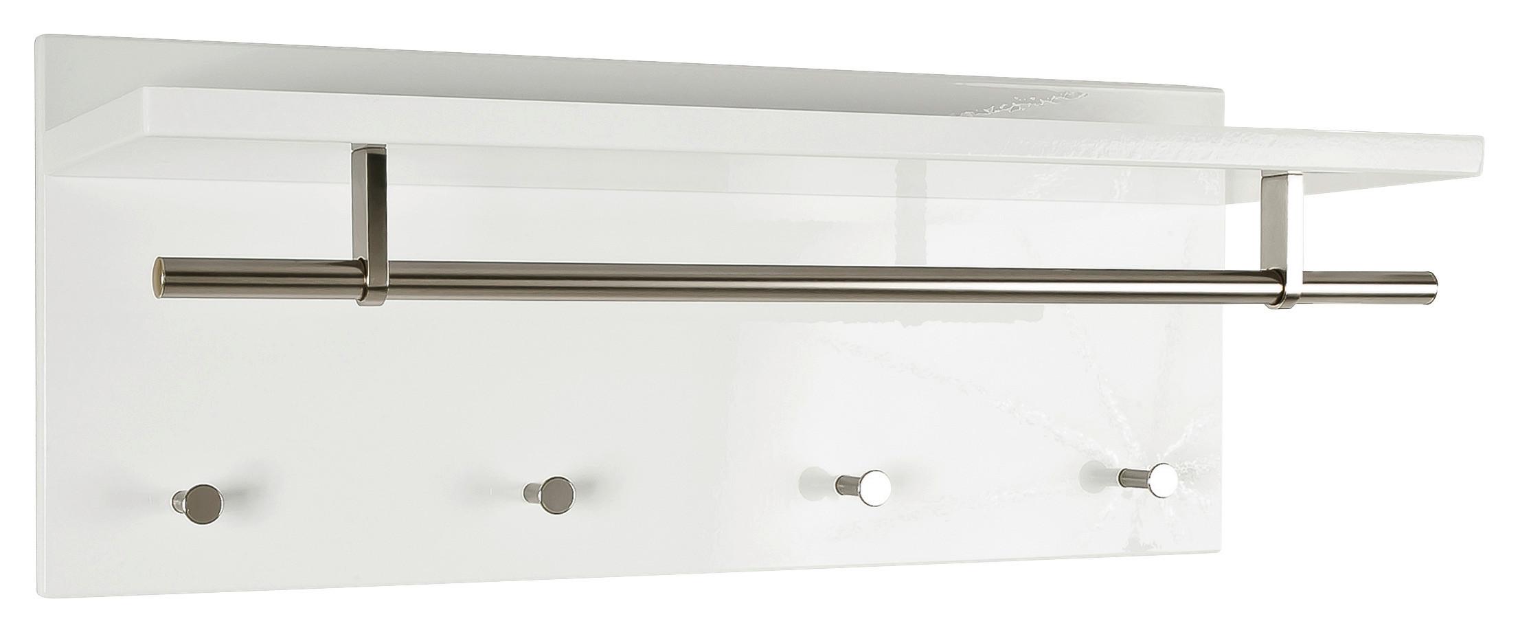 WIESZAK ŚCIENNY PABLO 3 - kolor stalowy/biały, Design, materiał drewnopochodny/metal (75/30/26cm) - Carryhome