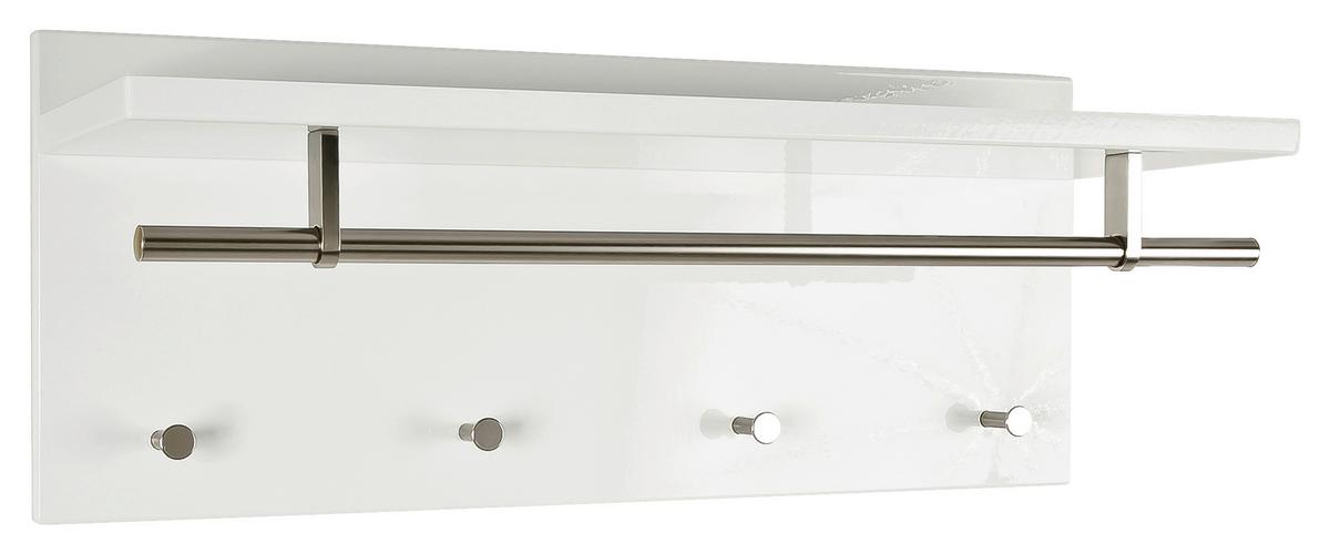 WIESZAK ŚCIENNY PABLO 3 - kolor stalowy/biały, Design, materiał drewnopochodny/metal (75/30/26cm) - Carryhome