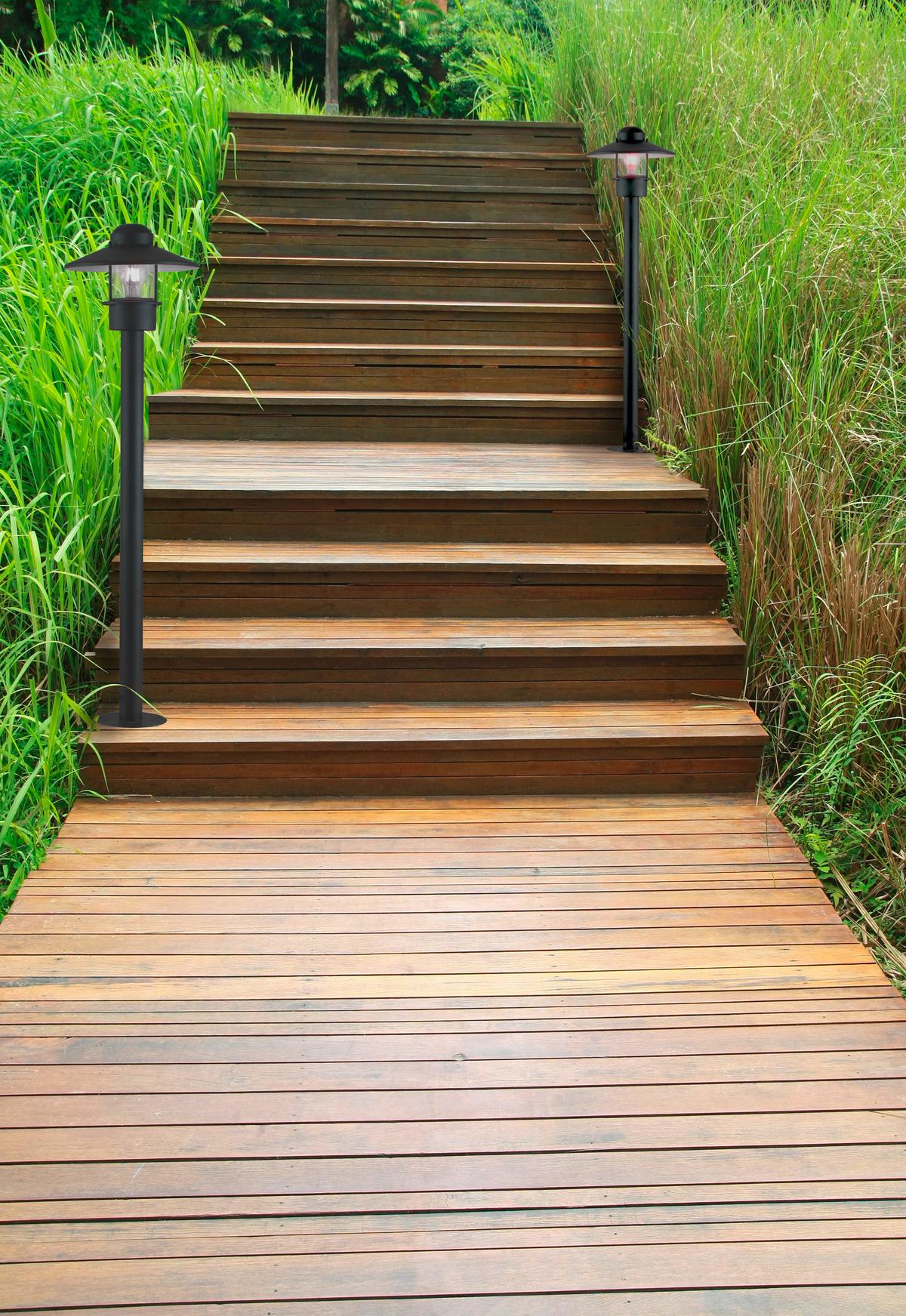 Vrtna Svjetiljka Klampenborg - crna, Konvencionalno, staklo/metal (27.5/101.8cm)