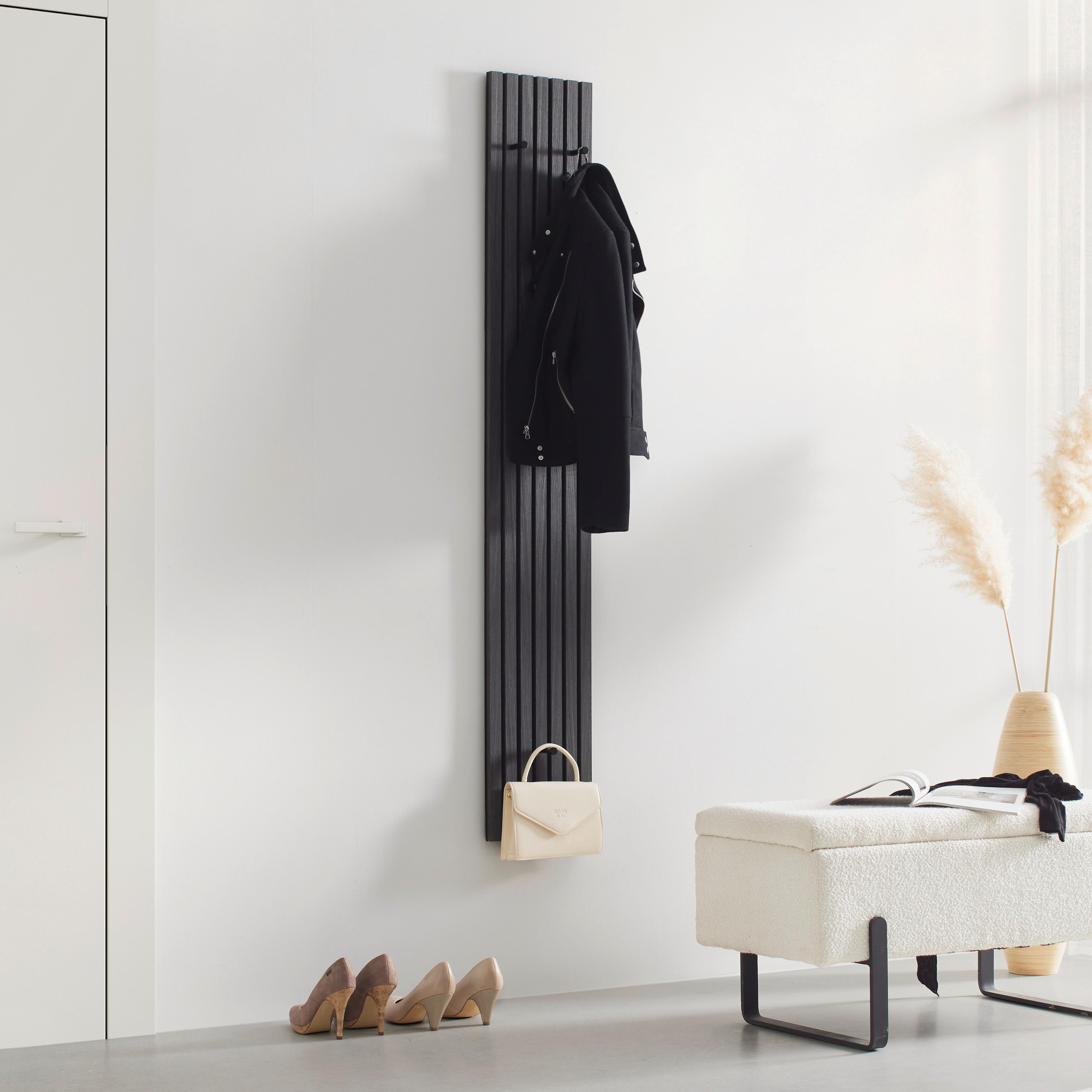 Garderobenpaneel Grace Grau - Grau, MODERN, Holzwerkstoff/Textil (25/160/7cm) - Mömax