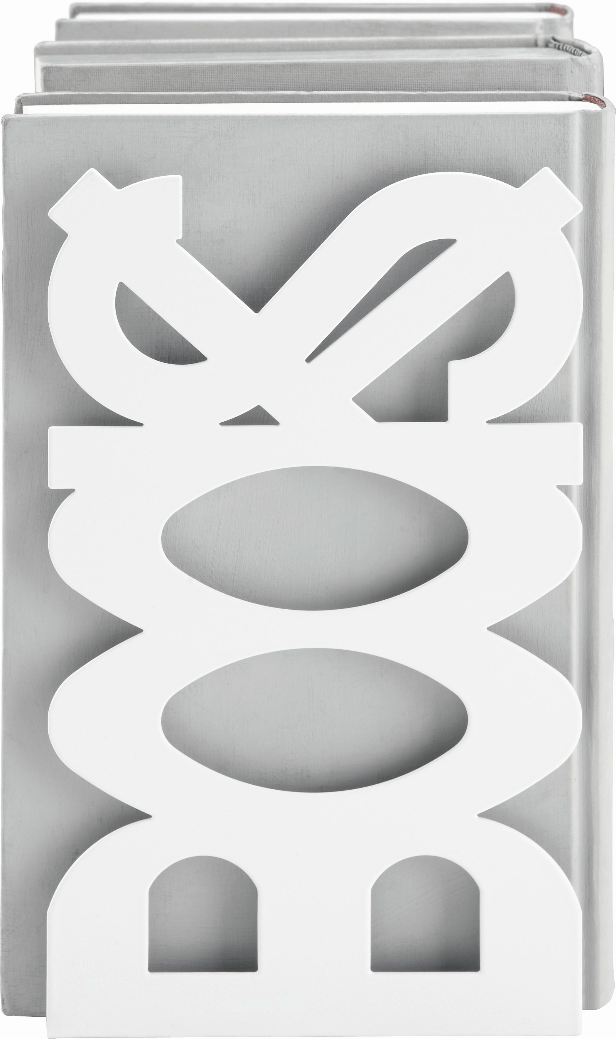 Buchstütze aus Metall - Weiß, Metall (12/21/11cm) - Mömax