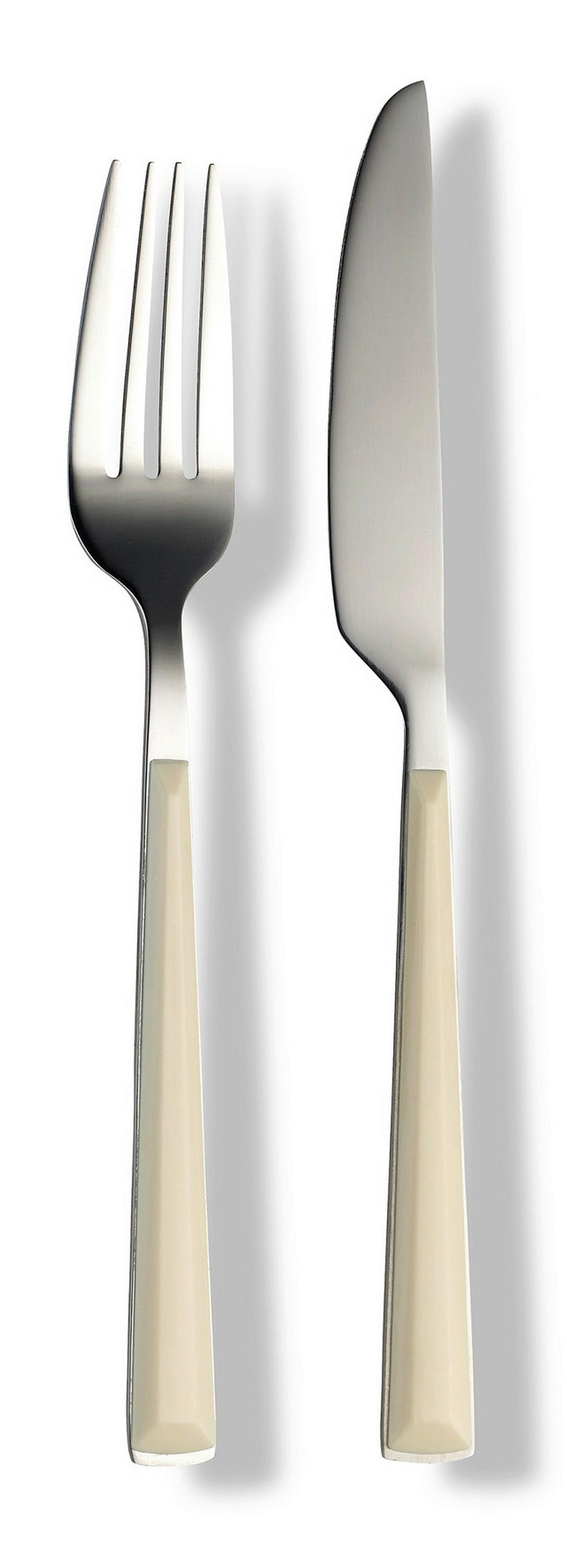 Besteckset Basic Creme/Silber 16-teilig - Silberfarben/Creme, Basics, Metall - Echtwerk