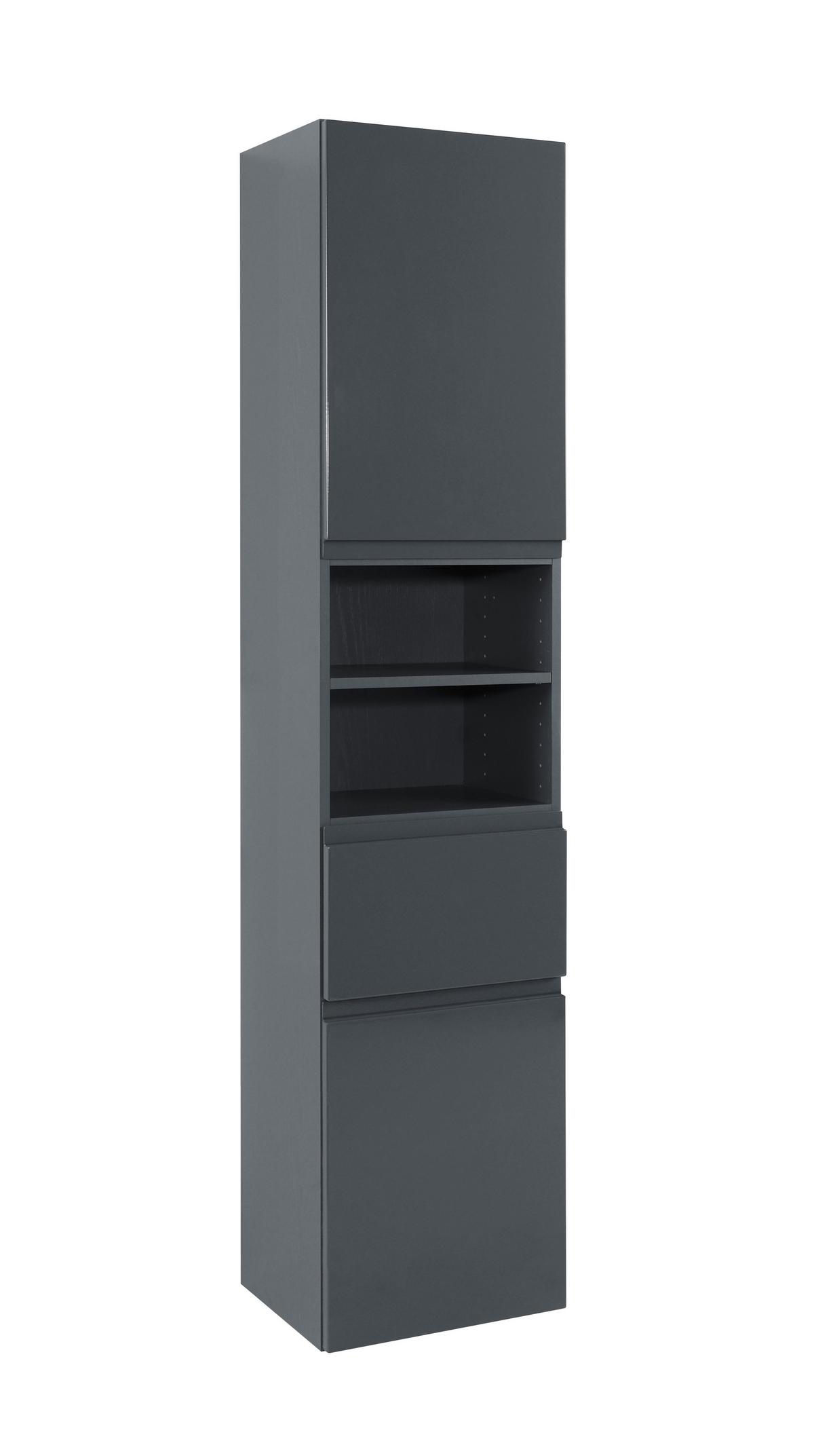 Hochschrank in Grau 'Cardiff' - Graphitfarben, Design, Holzwerkstoff (40/180/35cm) - Held
