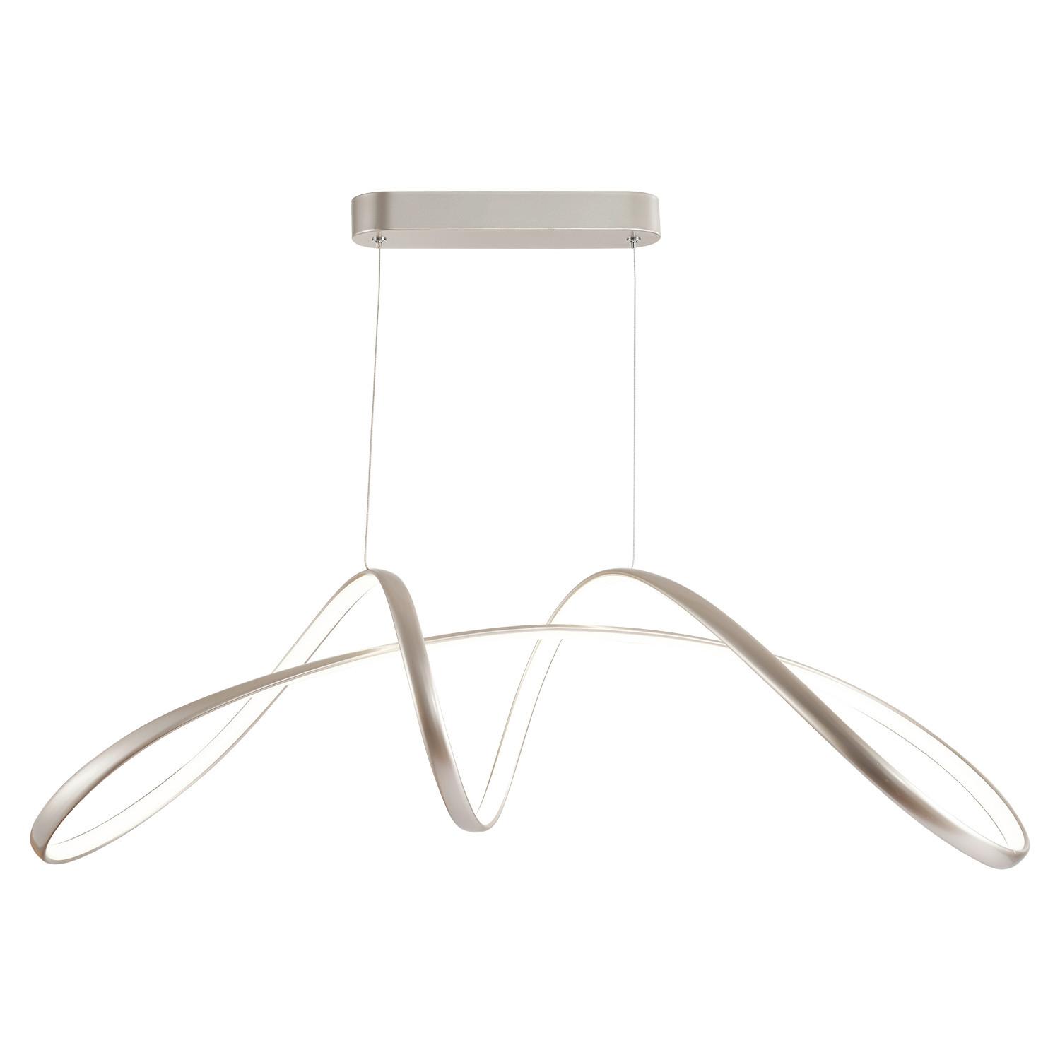 LED-Hängeleuchte Infinity Silberfarben max. 50 Watt - Silberfarben, Design, Metall (92/29/120cm)