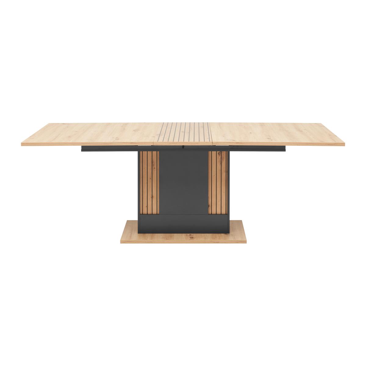 Ausziehtisch Alara Anthrazit/Artisan Eiche - MODERN, Holzwerkstoff (180-220/90/76,3cm) - Mömax