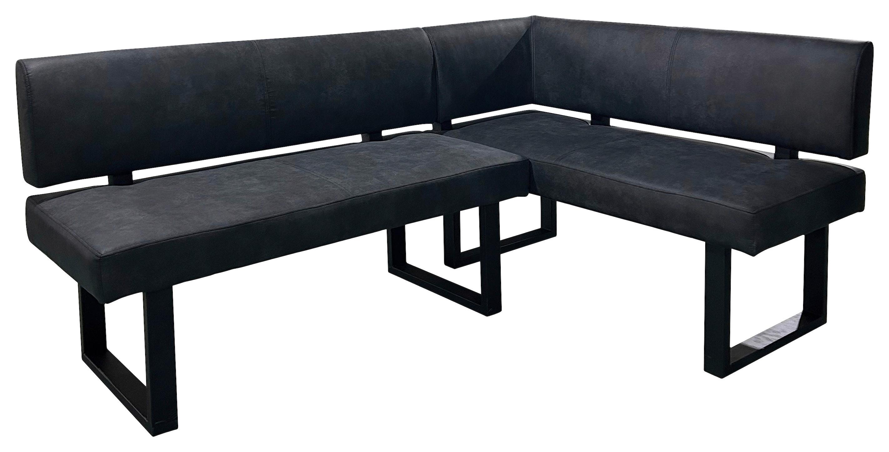 Eckbank Vancouver Anthrazit/Schwarz - Anthrazit/Schwarz, Design, Textil/Metall (181,5/125cm) - MID.YOU