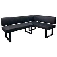 Eckbank Vancouver Anthrazit/Schwarz - Anthrazit/Schwarz, Design, Textil/Metall (181,5/125cm) - MID.YOU