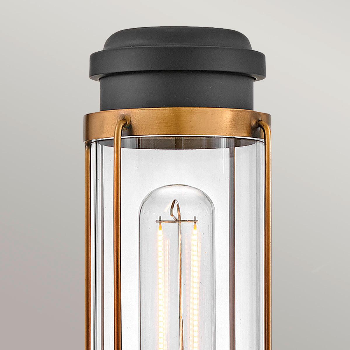 Fürdőszobai Falilámpa Hk-Masthead1-Hbbk - fekete/sárgarézszínű, Konventionell, üveg/fém (35,1/12,2/12,8cm) - Elstead Lighting