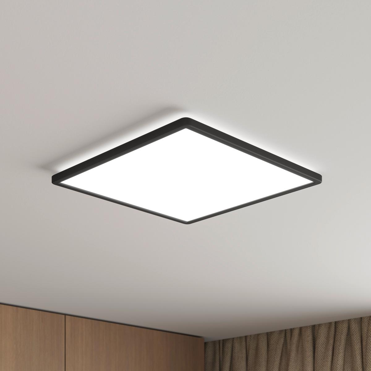 LAMPA SUFITOWA LED GIGA 8 *SBN* - czarny, Basics, tworzywo sztuczne (42/42/2,9cm) - Novel