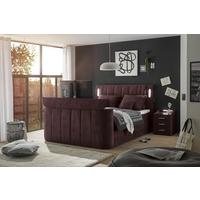 Boxspringbett Dallas m. LED ca. 180x200 cm Aubergine - Aubergine, MODERN, Holzwerkstoff/Kunststoff (180/200cm) - MID.YOU