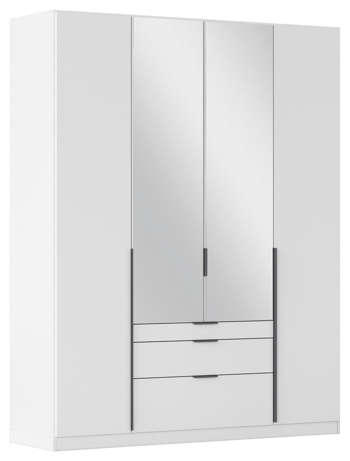 Dulap cu uși rotative ALABAMA - argintiu/alb, Modern, material pe bază de lemn (181/229/54cm) - Modern Living