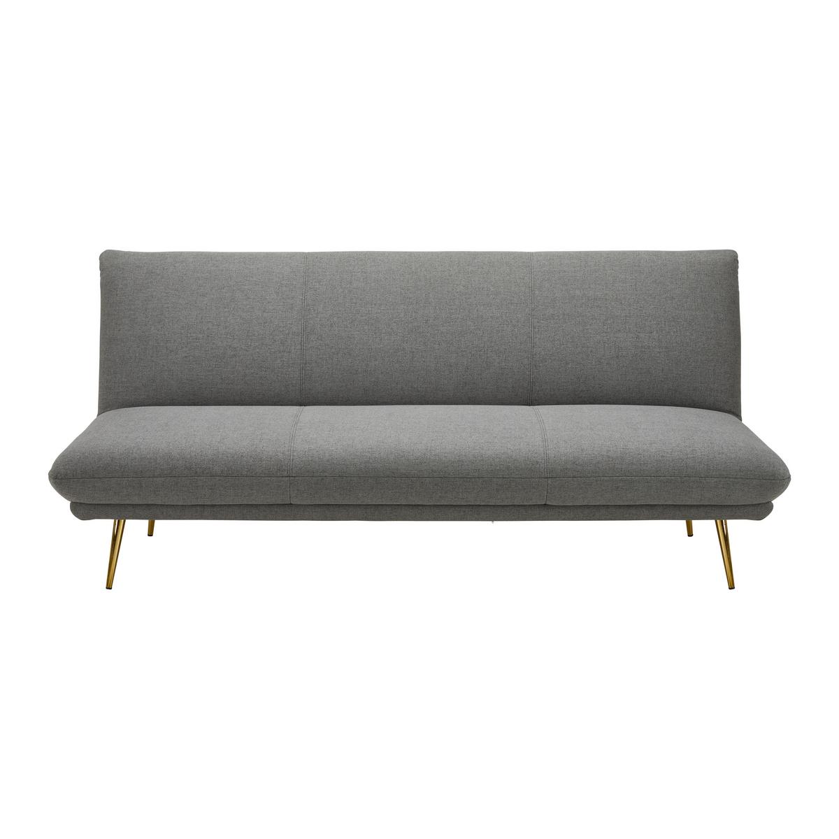 Schlafsofa Ben Grau Webstoff - Goldfarben/Grau, MODERN, Holz/Textil (186/82/85cm) - Bessagi Home