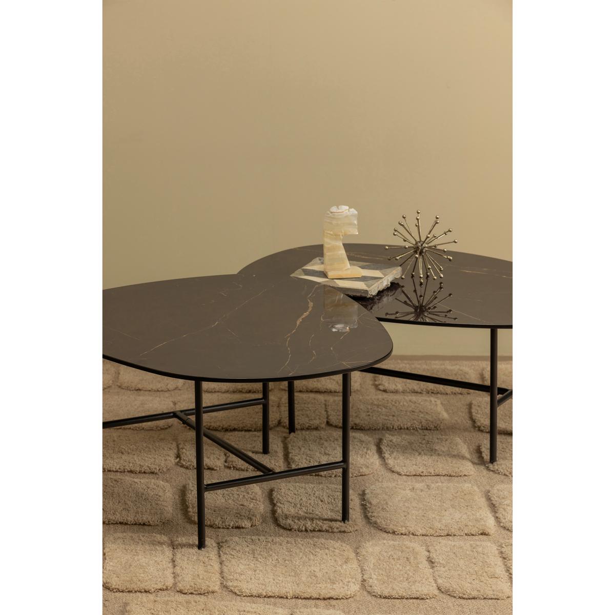 Couchtisch Vajen Schwarz L: 70 cm - Schwarz, Design, Keramik/Metall (70/70/38cm) - Livetastic