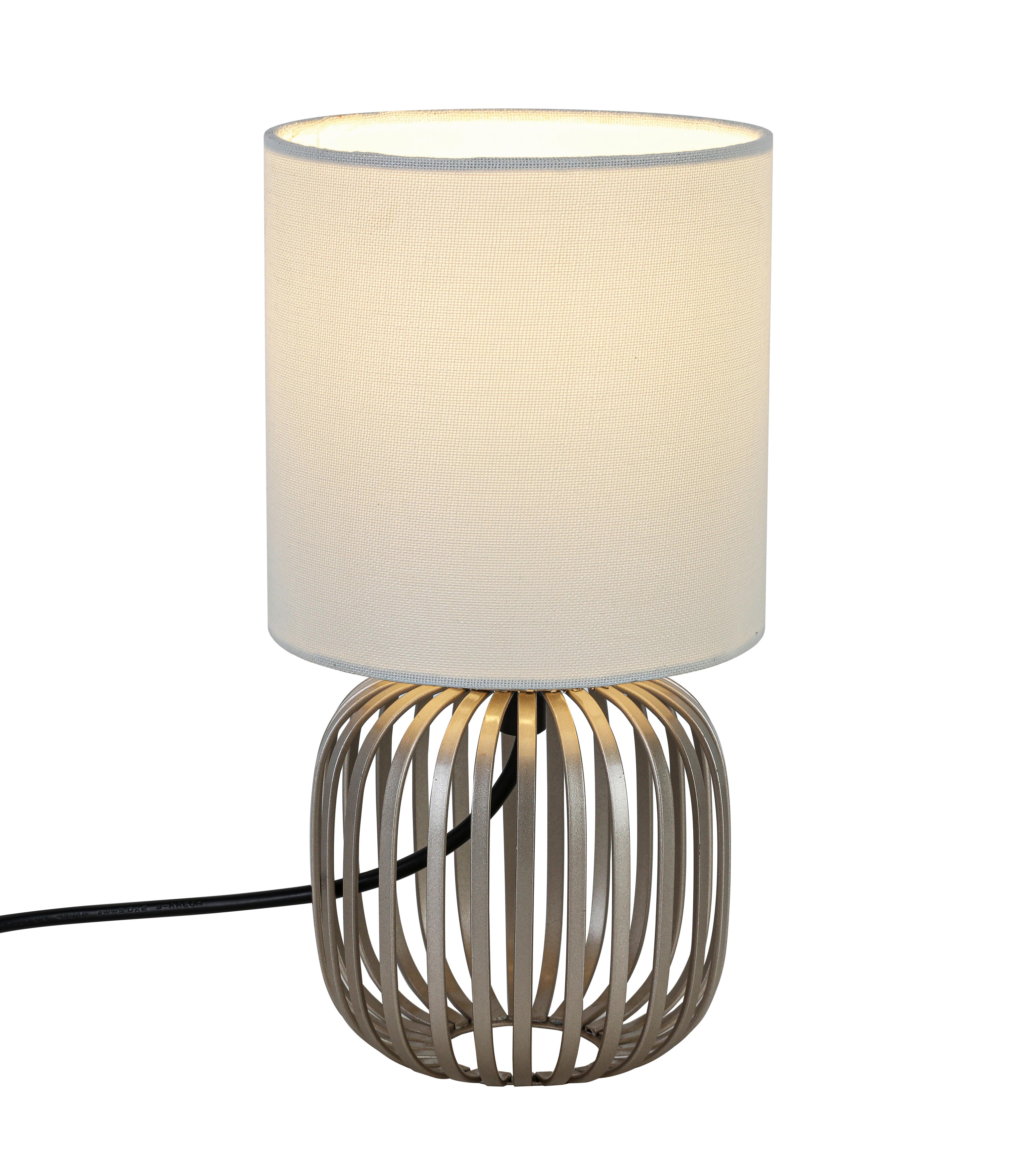 Tischleuchte Driti Weiß Max. 25 Watt - bijela/boje šampanjca, Moderno, metal/tekstil (13/13/25cm) - Mömax