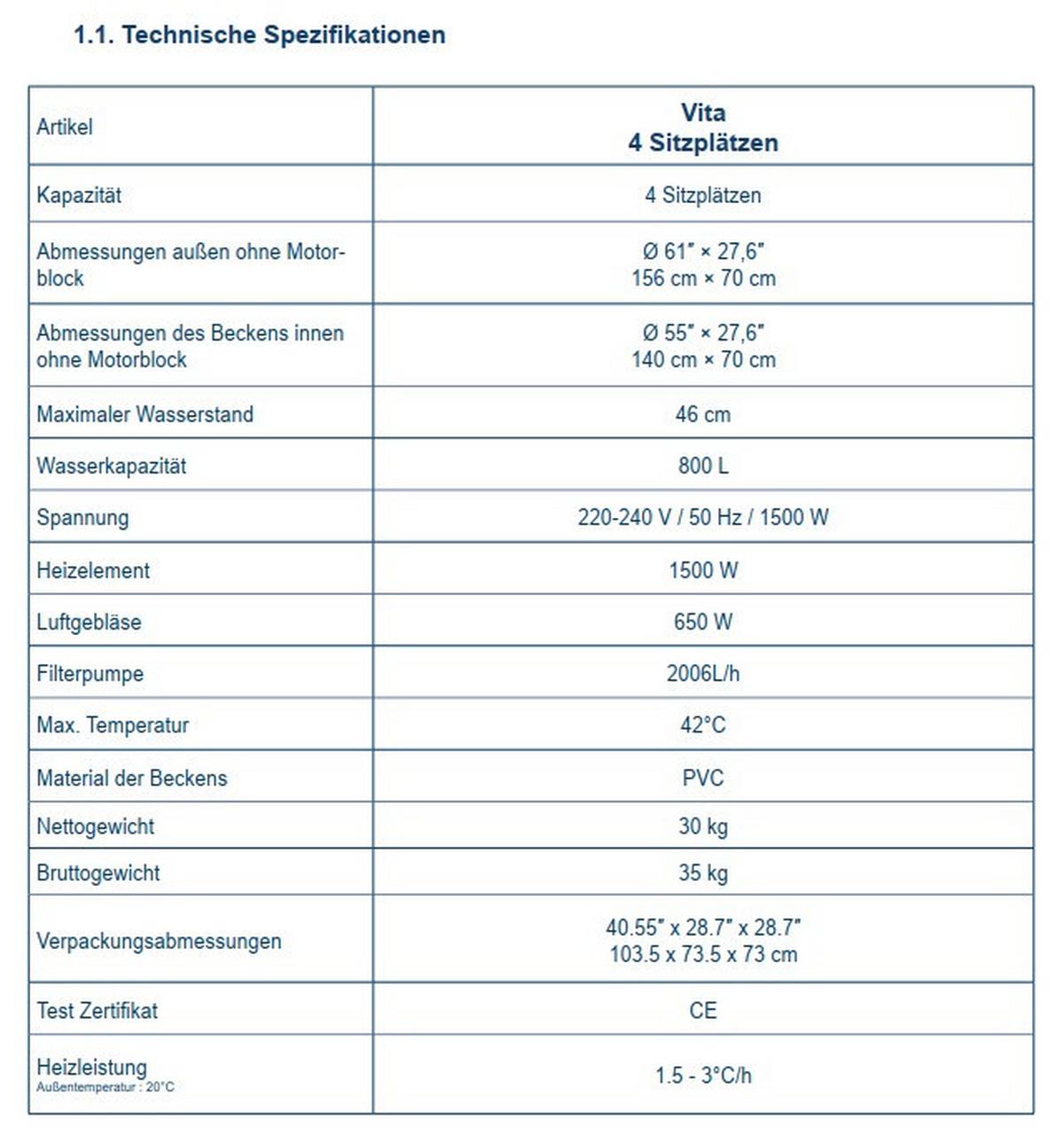 Whirlpool Netspa Vita+ 5 Möbel Schwarz Ø ca. 268cm - Schwarz, Basics, Kunststoff/Metall (268cm)