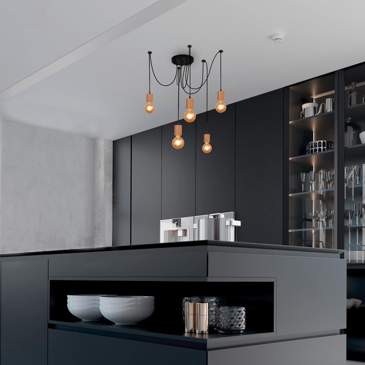 Függőlámpa 50213-5na - fekete, Basics, műanyag/fém (28/9,5cm)