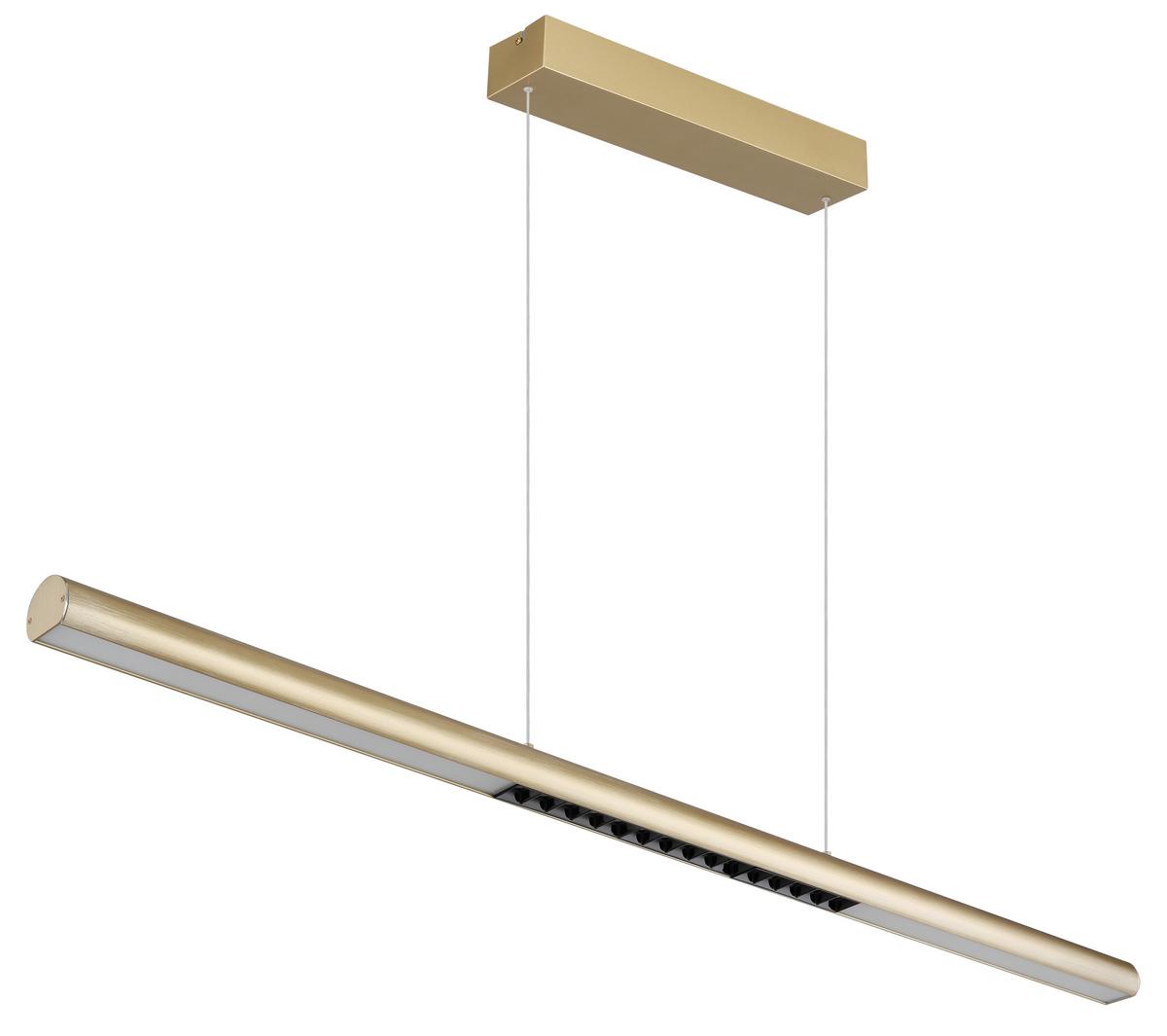 LED-HÄNGELEUCHTE 17018G  CODY - Transparent/Goldfarben, Design, Kunststoff/Metall (120/8/150cm) - Globo