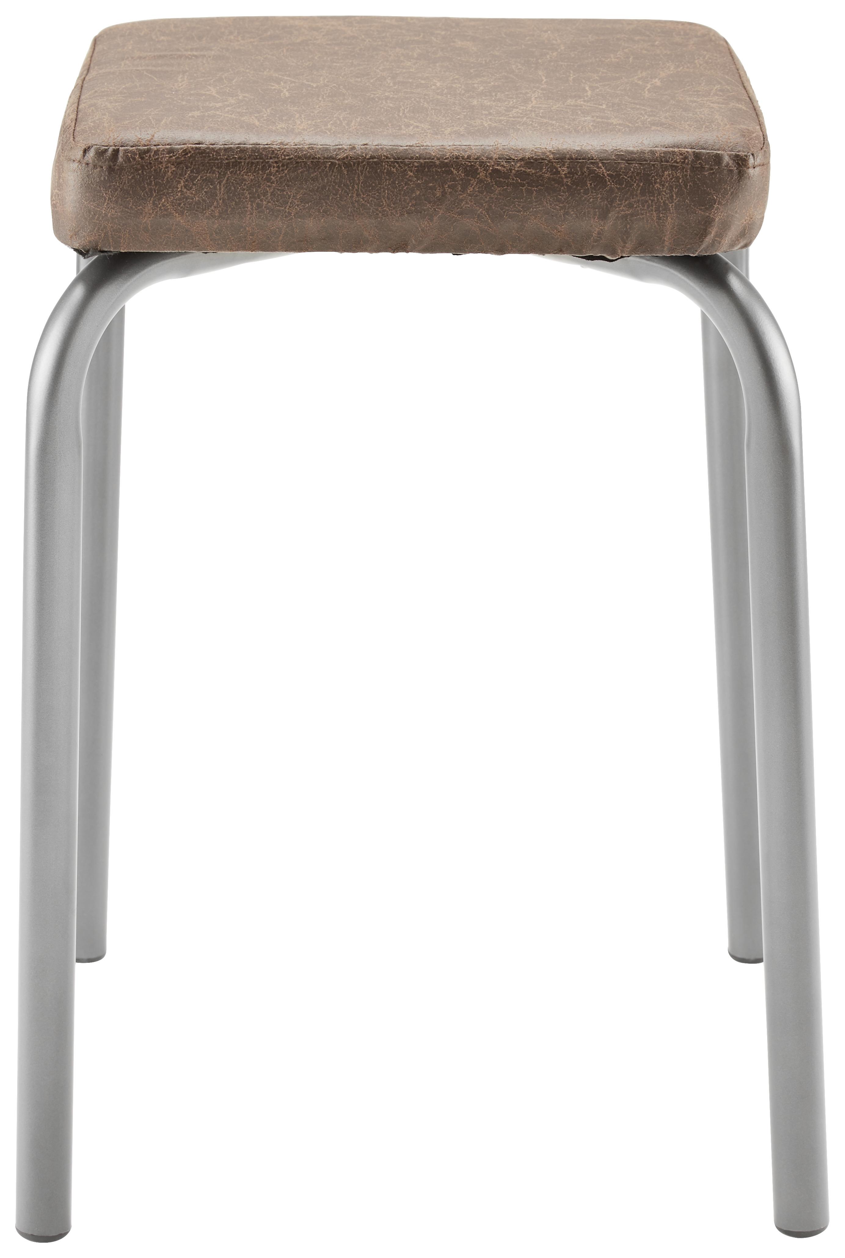 Stapelhocker in Braun - Graphitfarben/Braun, KONVENTIONELL, Holzwerkstoff/Metall (36/49/36cm) - Mömax
