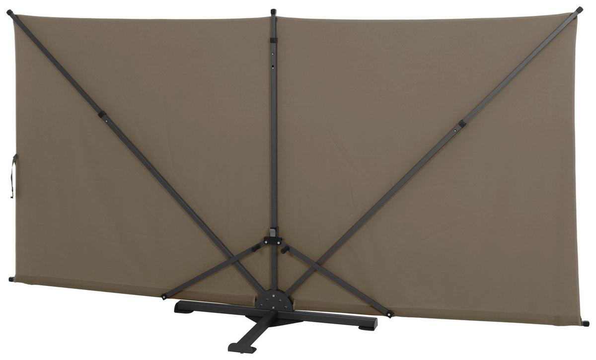 Sichtschutz Anthrazit/Taupe BH 280 x150 cm - Taupe/Anthrazit, KONVENTIONELL, Textil/Metall (280/150cm) - Siena Garden