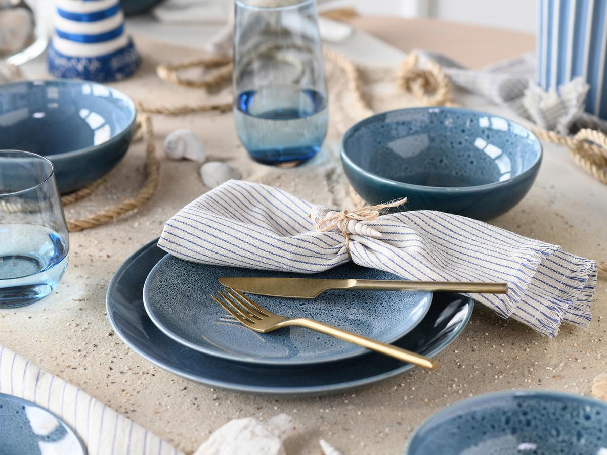 Jedilni Servis Reactive Nostalgic Blau, 12-Delni - modra, keramika - Creatable