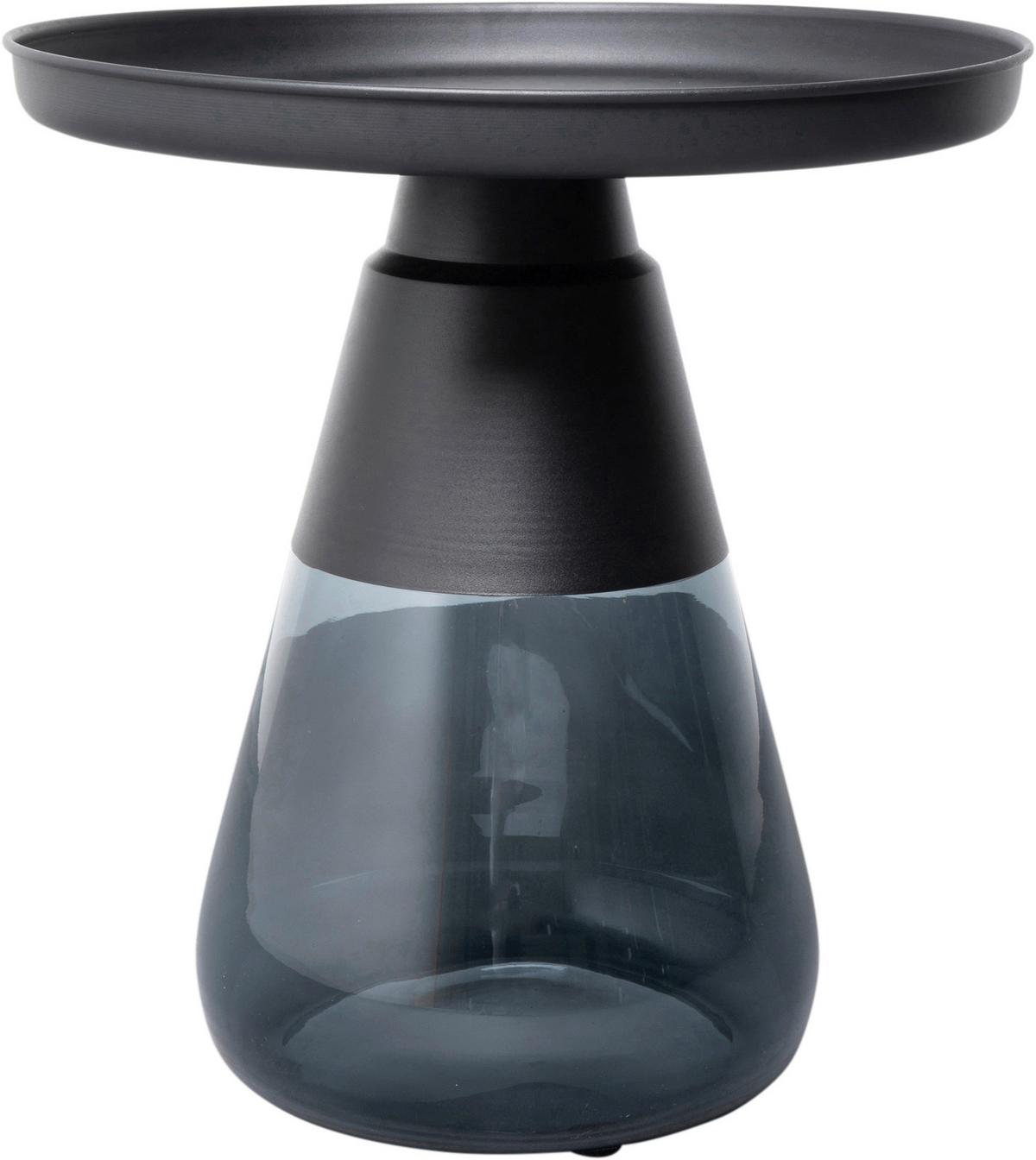 Beistelltisch Bottiglia Schwarz/Blaugrau - Blaugrau/Schwarz, MODERN, Glas/Metall (50/52/50cm) - Kare-Design