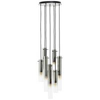 Hängeleuchte Glasini Grau/Schwarz max. 25 Watt - Schwarz/Grau, Design, Glas/Metall (32/199cm) - Brilliant