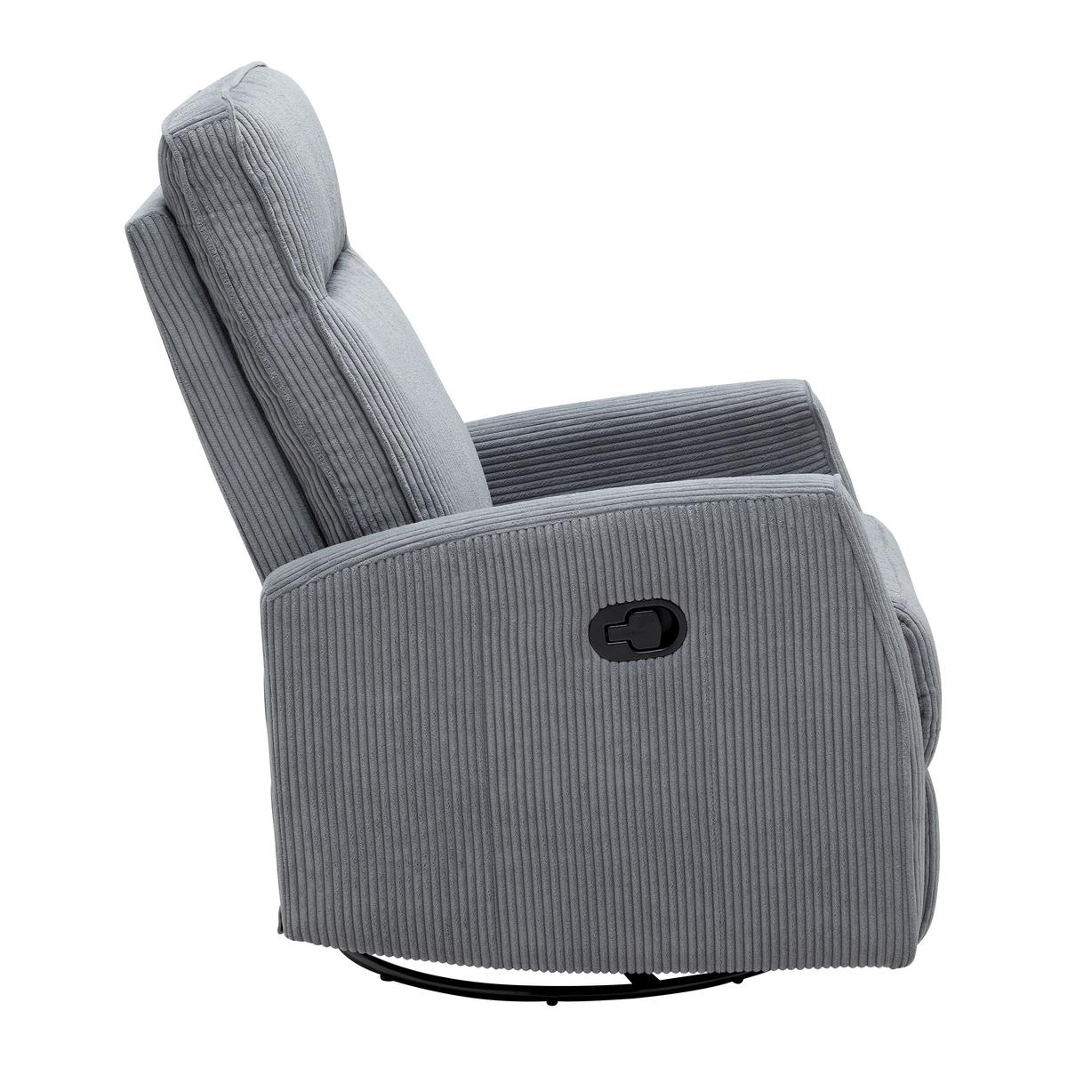 Relaxsessel Melinda Dunkelgrau Cord - Dunkelgrau/Schwarz, KONVENTIONELL, Holz/Kunststoff (76/103/96cm) - Mömax